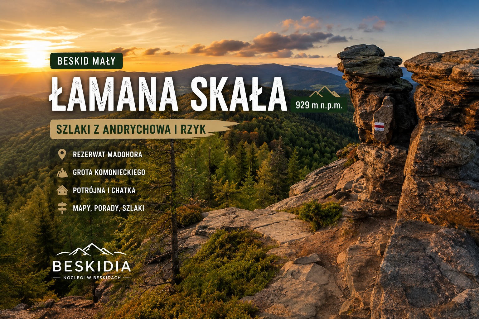 łamana skała beskid noclegi